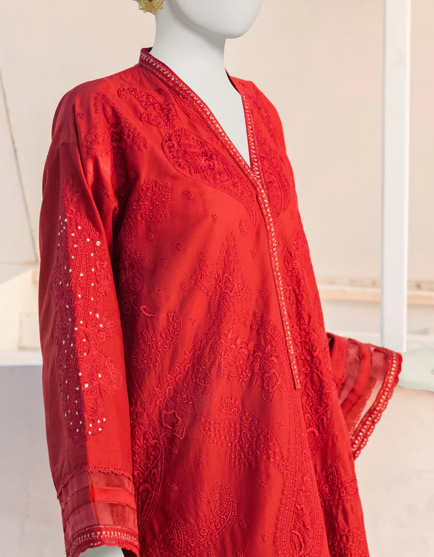MAROON LAWN KURTI | JJLK-S-JSS-US-23-377 FB/PAPRIKA - Image 3