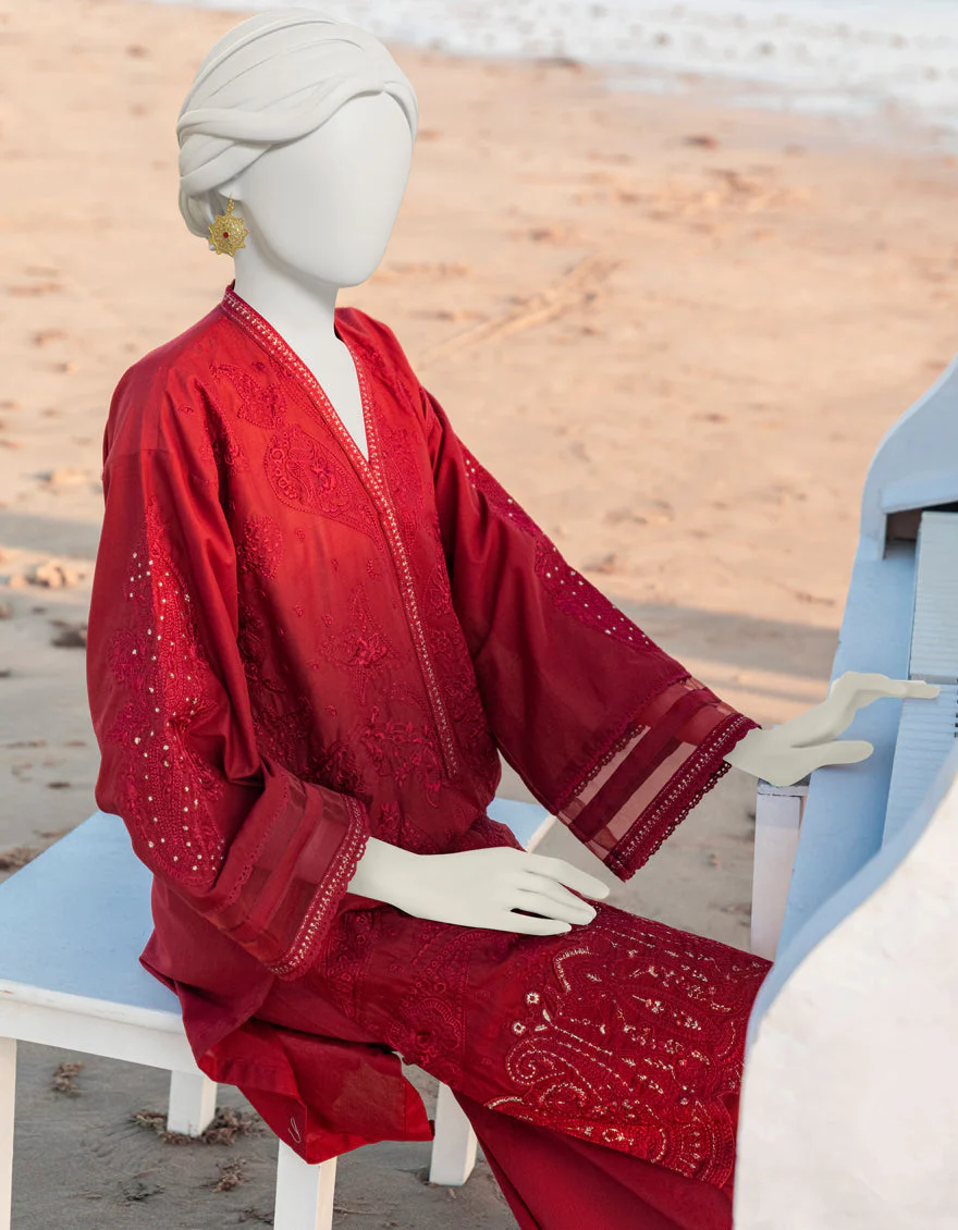 MAROON LAWN KURTI | JJLK-S-JSS-US-23-377 FB/PAPRIKA - Image 4