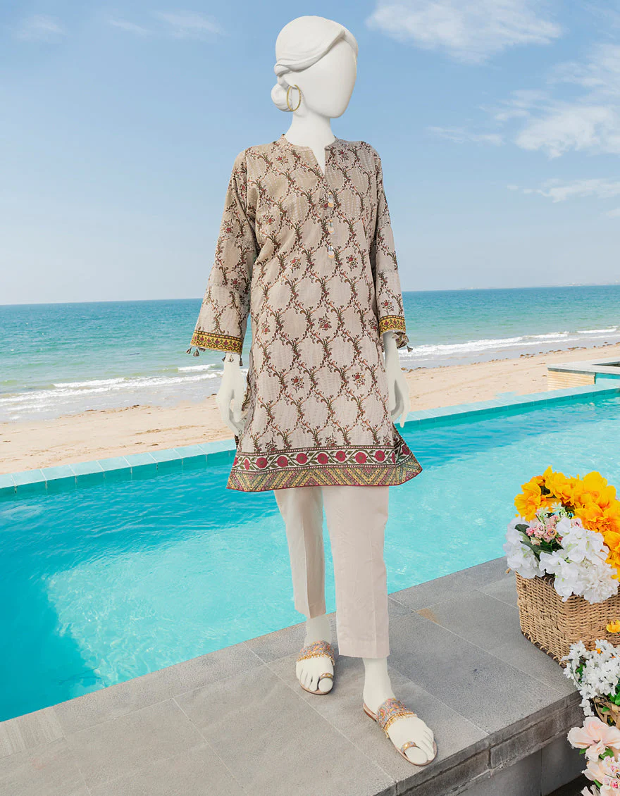 BEIGE LAWN KURTI | JJLK-S-JSS-US-23-383 FB/BASKETS - Image 4