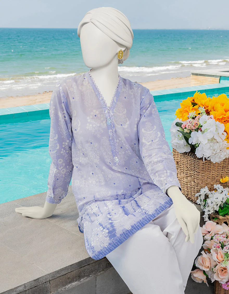 PURPLE LAWN KURTI | JJLK-S-JSS-US-23-384 FB/ECHARPE - Image 3