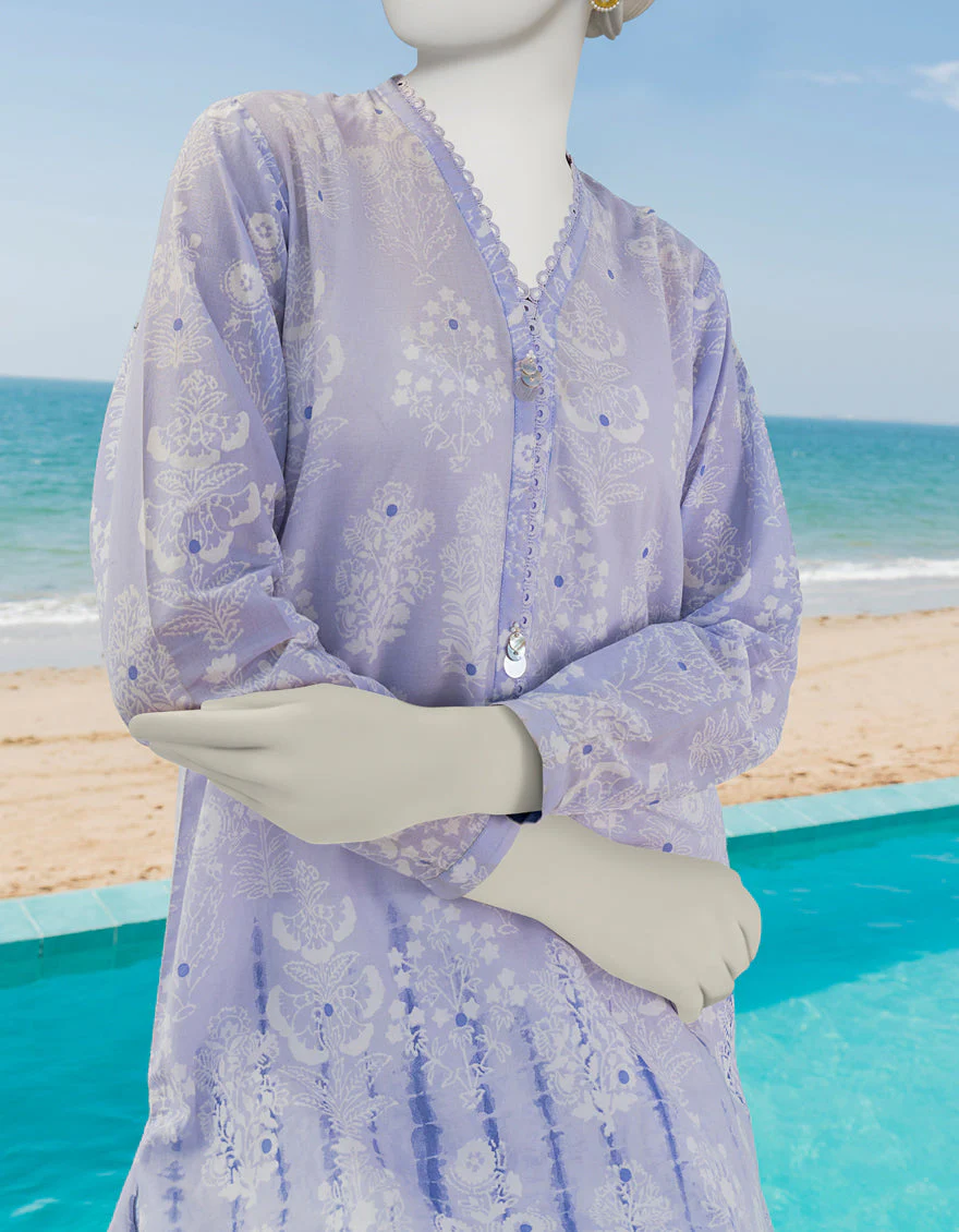 PURPLE LAWN KURTI | JJLK-S-JSS-US-23-384 FB/ECHARPE - Image 4