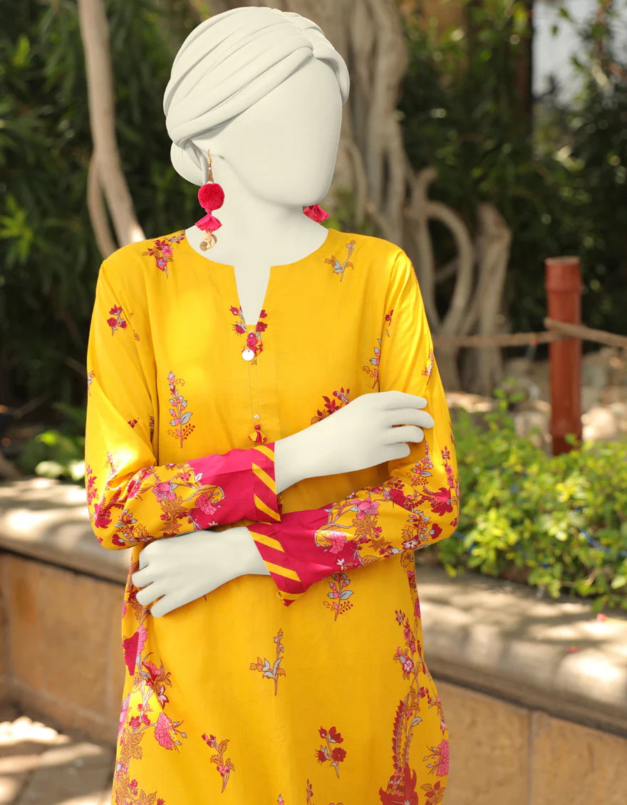 YELLOW KURTI | JJLK-S-JSS-US-23-418 FB/CHINTZ-3 - Image 2