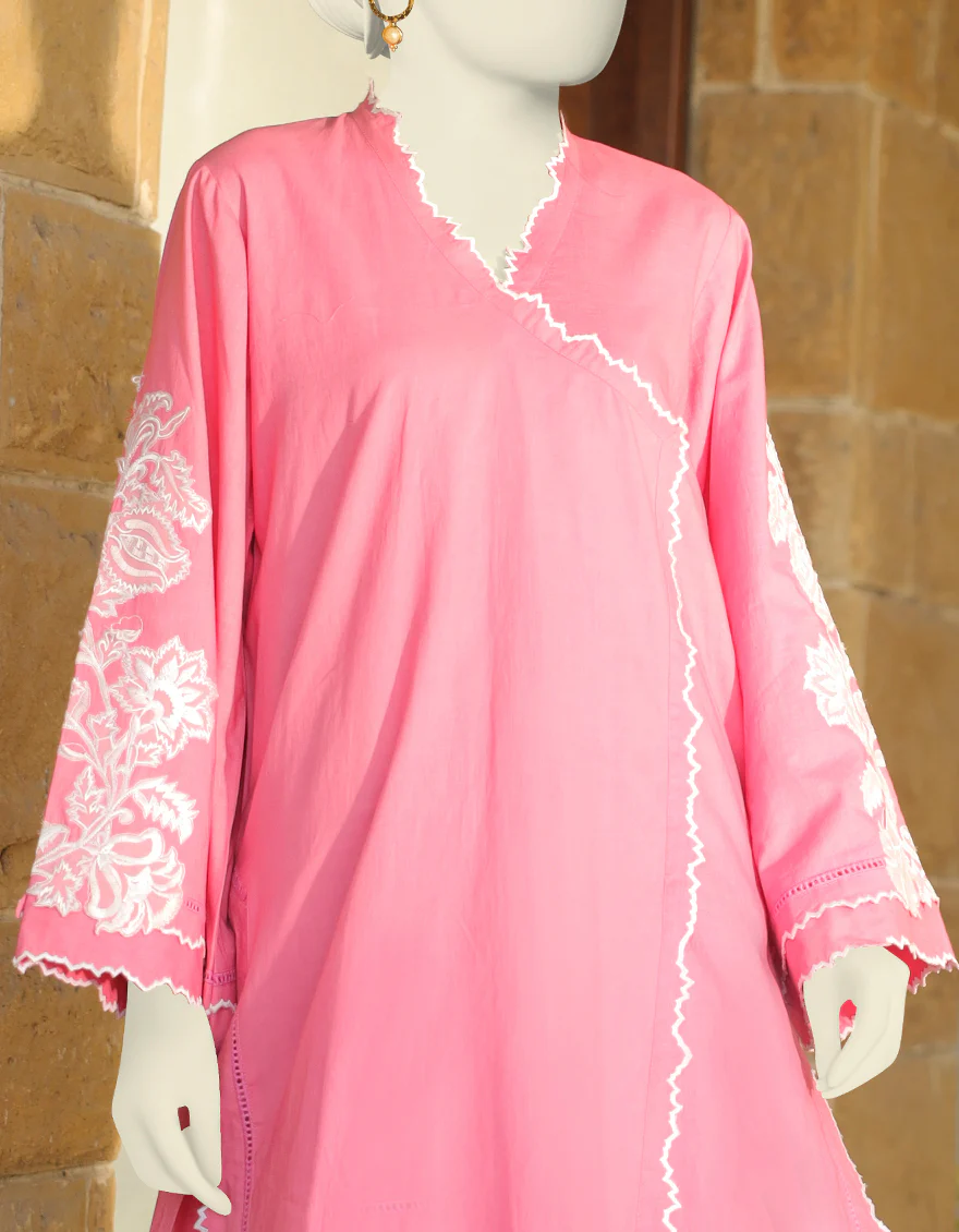 PINK KURTI | JJLK-S-JSS-US-23-428 FB/FLORAL CUTWORK-3 - Image 2