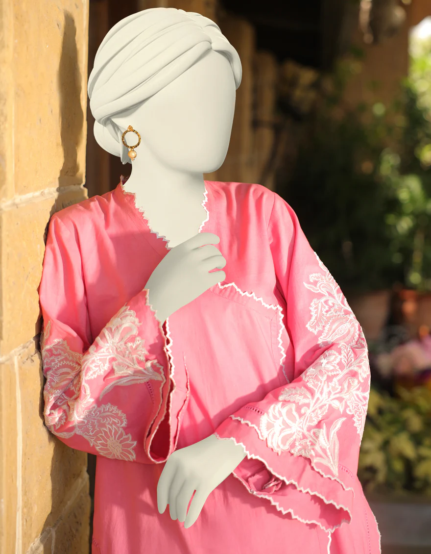 PINK KURTI | JJLK-S-JSS-US-23-428 FB/FLORAL CUTWORK-3 - Image 3
