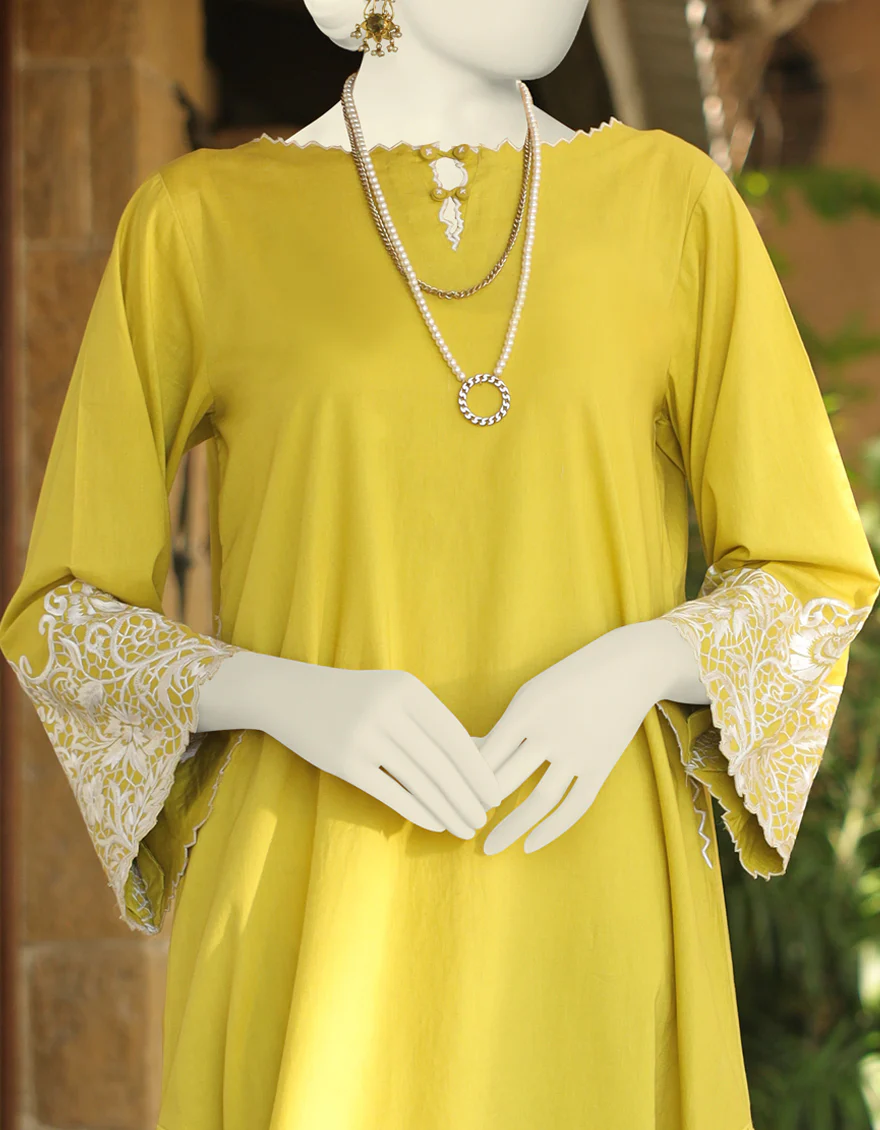 GREEN KURTI | JJLK-S-JSS-US-23-429 FB/FLORAL CUTWORK-4 - Image 2