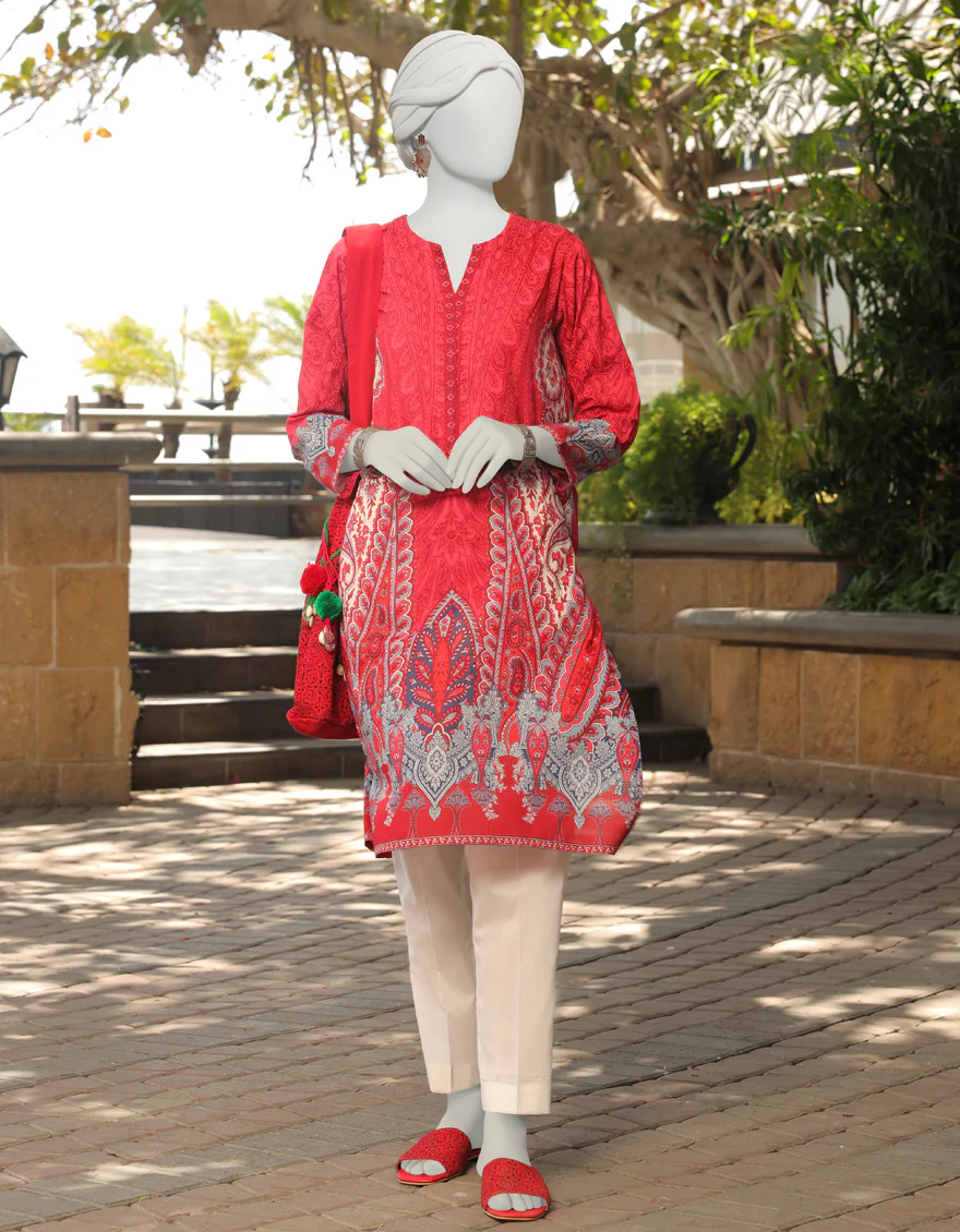 RED LAWN KURTI | JJLK-S-JSS-US-23-435 FB/ETRO-6