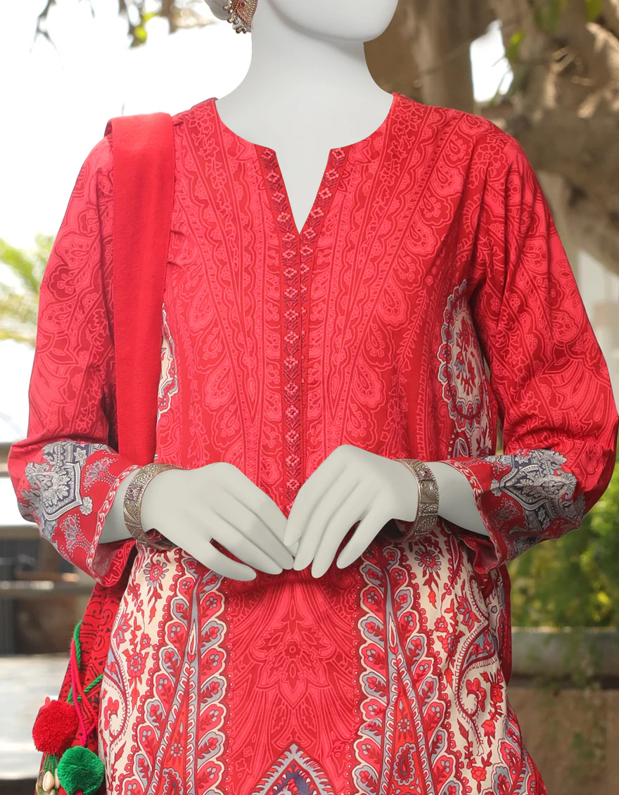 RED LAWN KURTI | JJLK-S-JSS-US-23-435 FB/ETRO-6 - Image 2