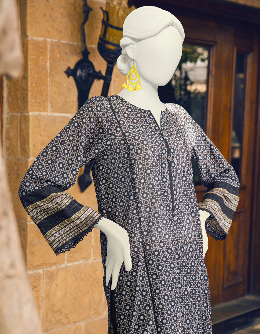BLACK KURTI | JJLK-S-JSS-US-23-442 FB/BLACK AND WHITE-1 - Image 2