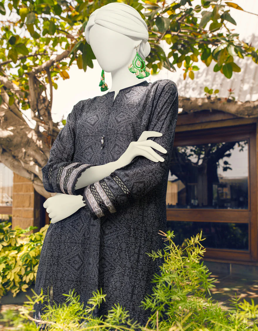 BLACK KURTI | JJLK-S-JSS-US-23-443 FB/BLACK AND WHITE-2 - Image 2
