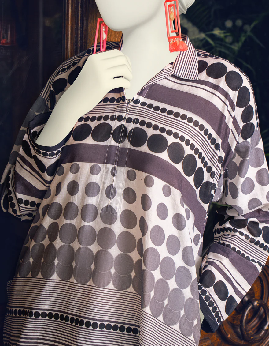 BLACK & WHITE KURTI | JJLK-S-JSS-US-23-445 FB/BLACK AND WHITE-4 - Image 2