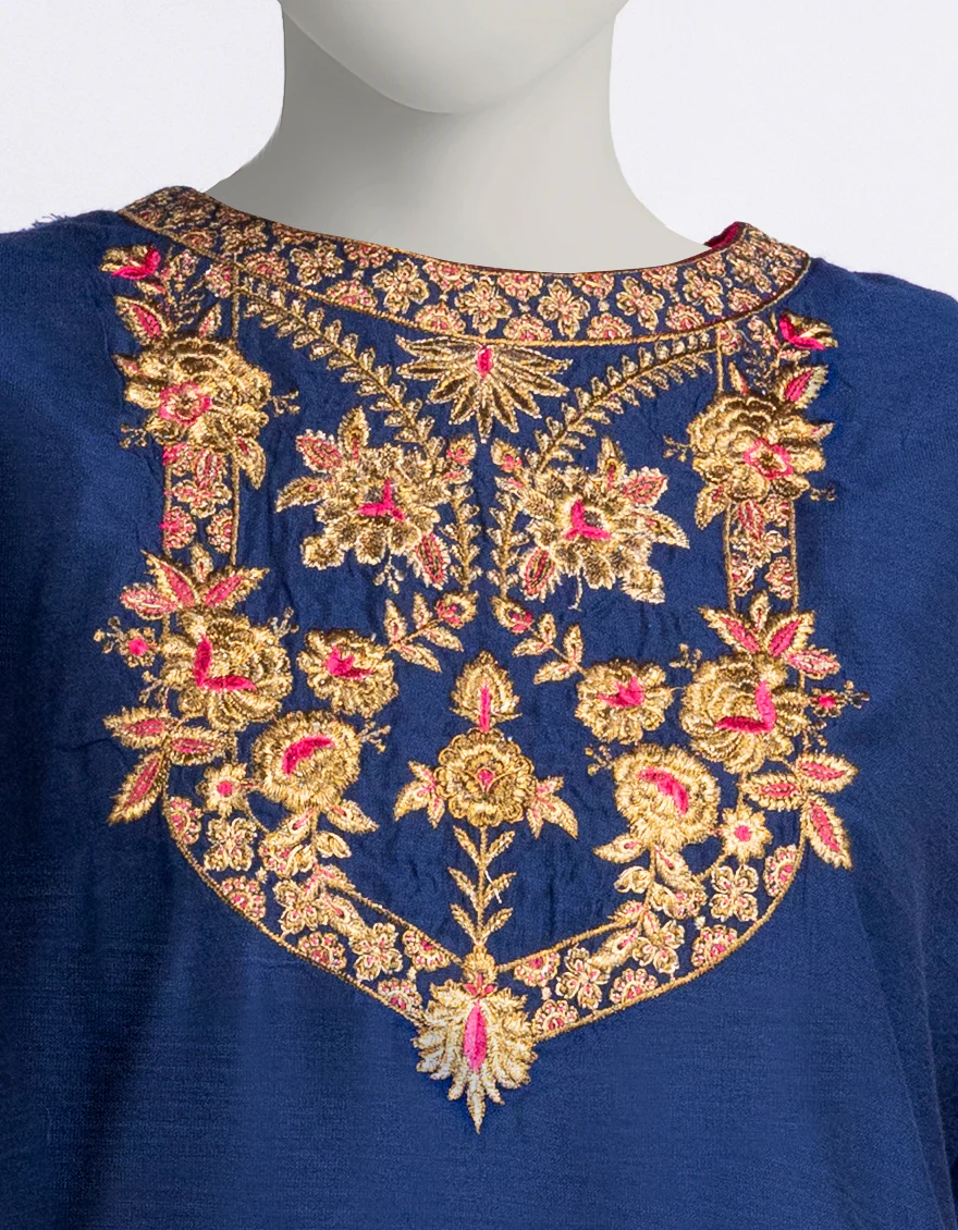 BLUE COTTON NET KURTI | JJLK-W-JFS-25-224 FB/ELFESYA-04 - Image 3