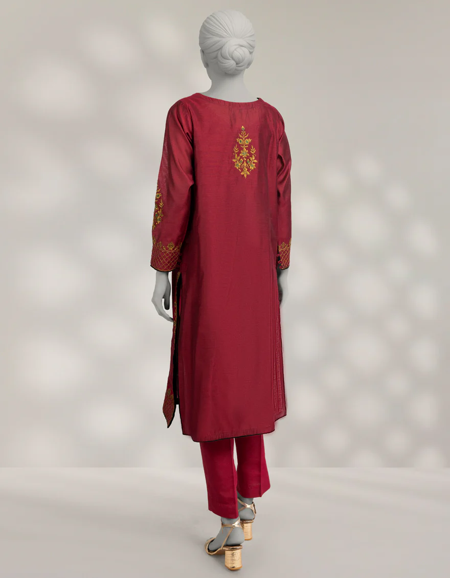 RED COTTON KURTI | JJLK-W-JFS-25-225 FB/ELFESYA-05 - Image 3
