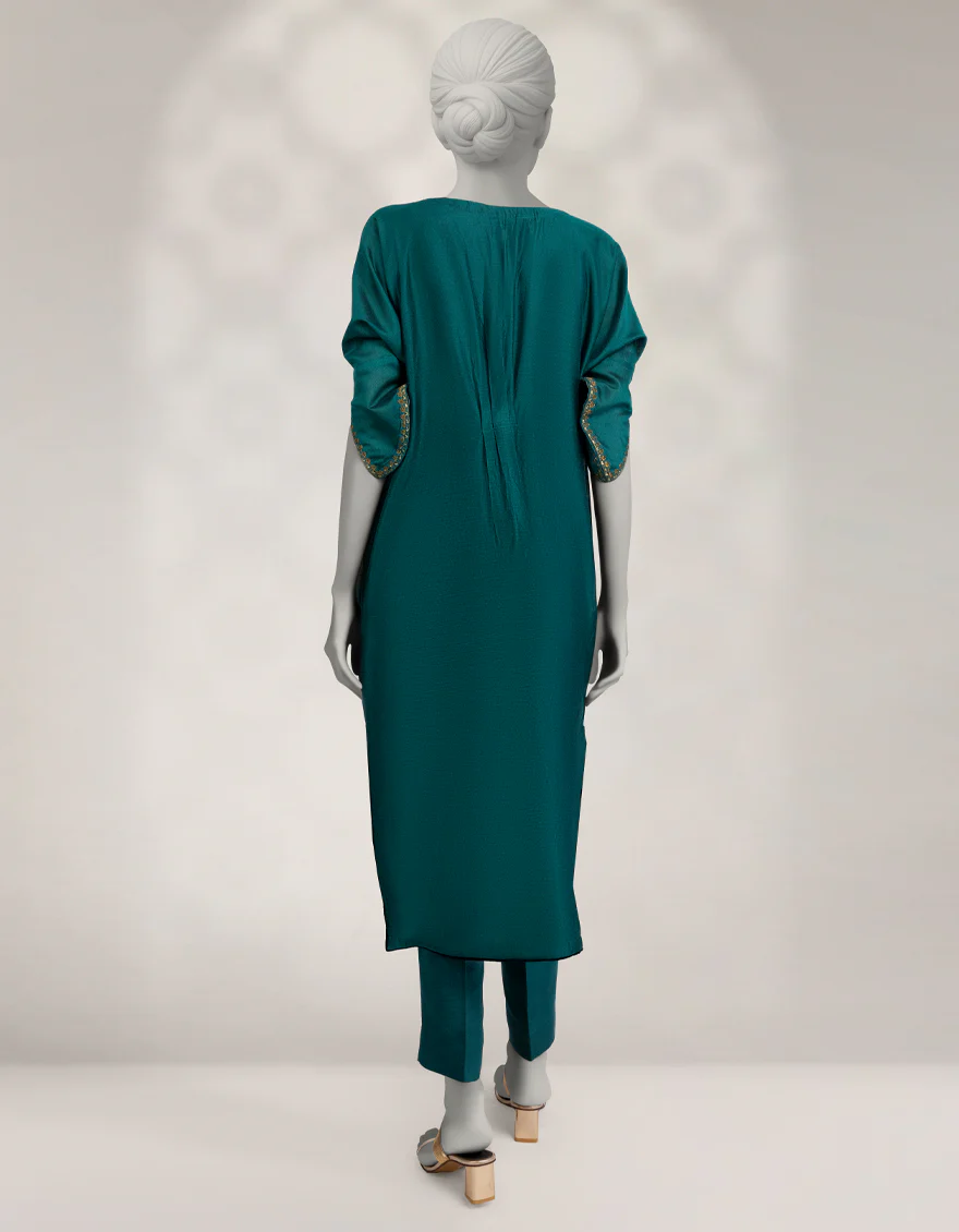 GREEN COTTON KURTI | JJLK-W-JFS-25-226 FB/ELFESYA-06 - Image 3