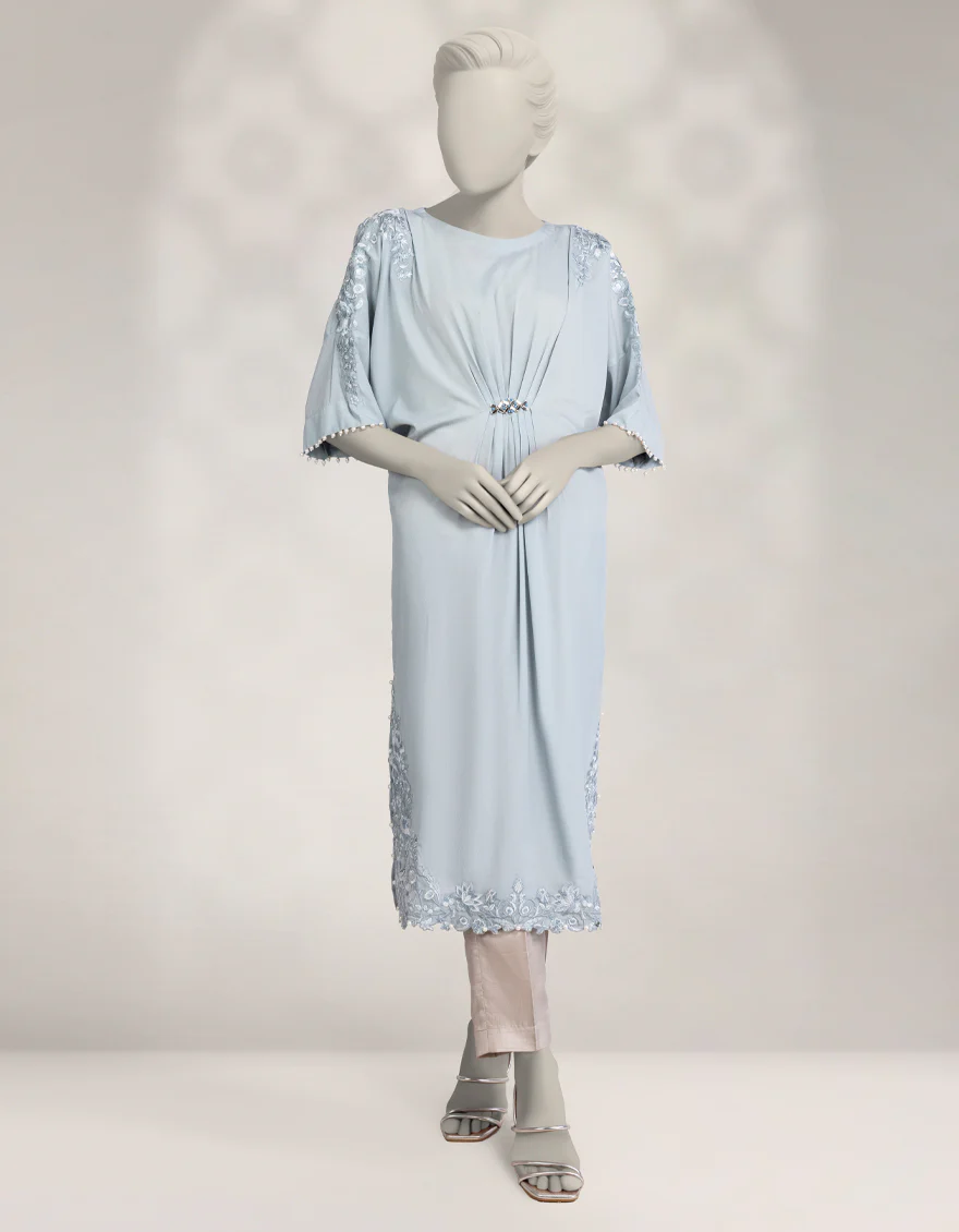 BLUE SILK KURTI | JJLK-W-JFS-25-227 FB/BREEZE-1