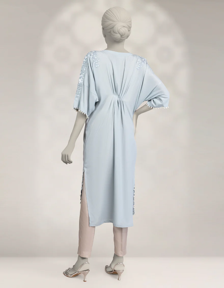 BLUE SILK KURTI | JJLK-W-JFS-25-227 FB/BREEZE-1 - Image 2
