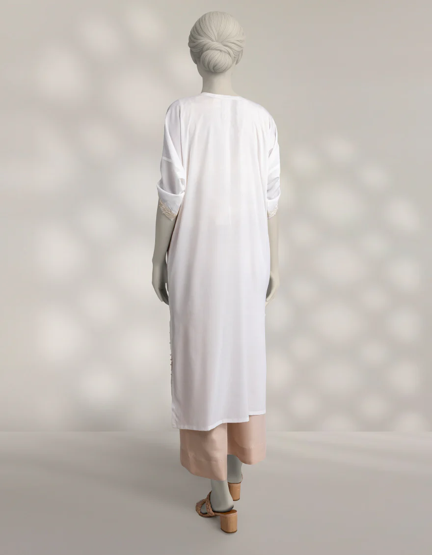 WHITE SILK KURTI | JJLK-W-JFS-25-229 FB/BREEZE-3 - Image 2
