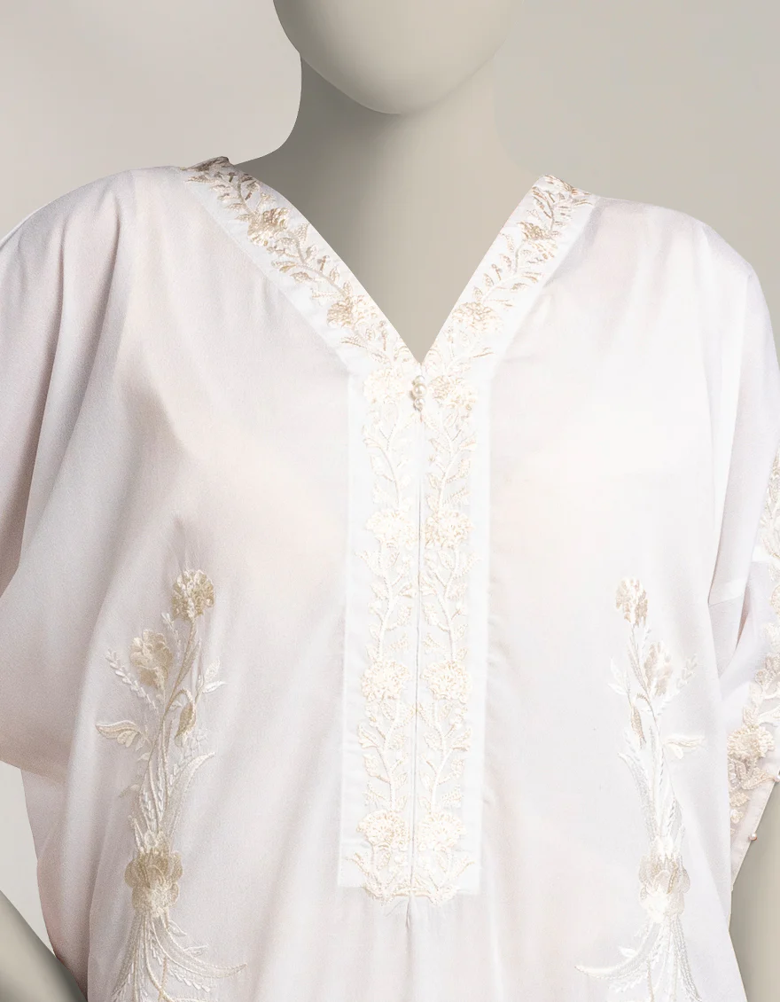 WHITE SILK KURTI | JJLK-W-JFS-25-229 FB/BREEZE-3 - Image 3