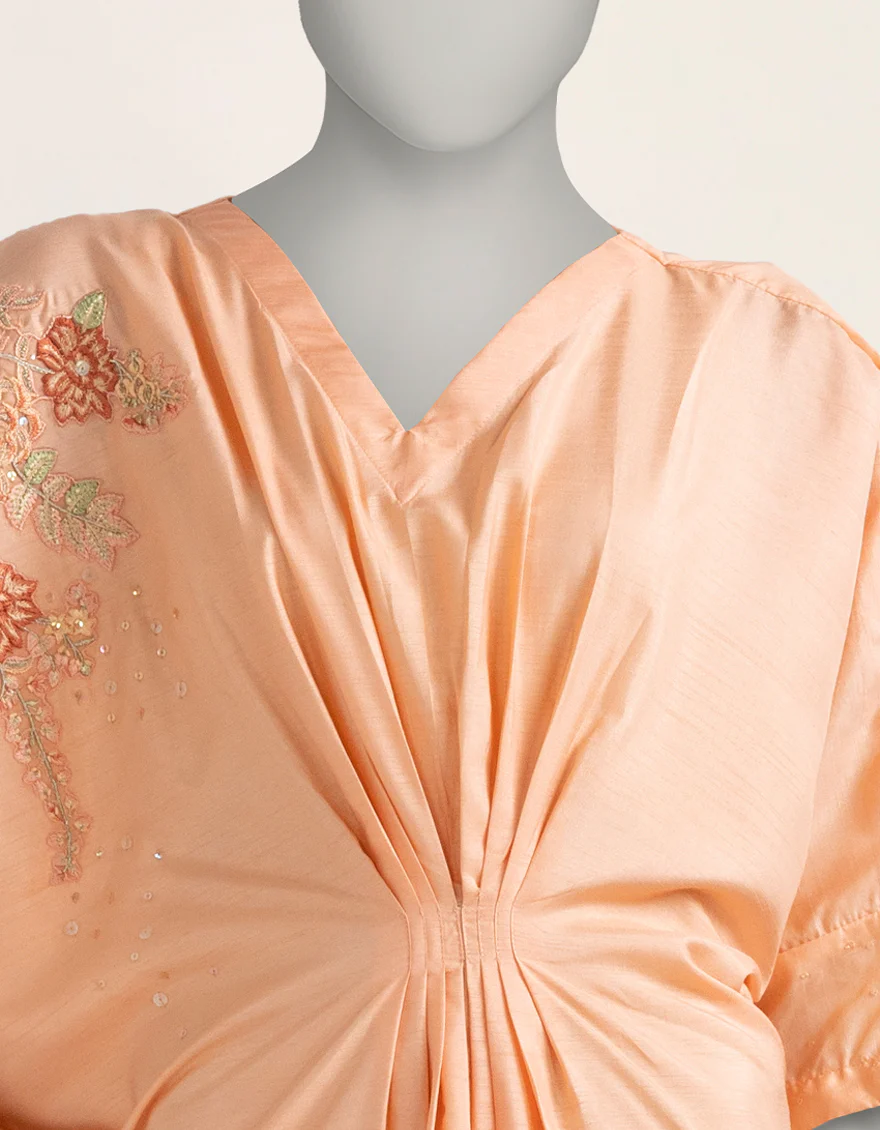 PEACH RAW SILK KURTI | JJLK-W-JFS-25-231 FB/ELFESYA-1 - Image 4