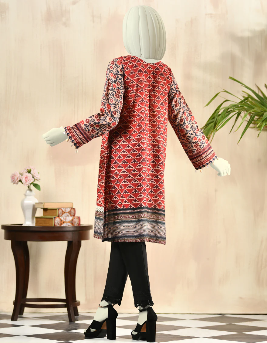 MAROON-RED KHADDAR KURTI | JJLK-W-JPWK-US-22-801 FB/FF-490 - Image 2
