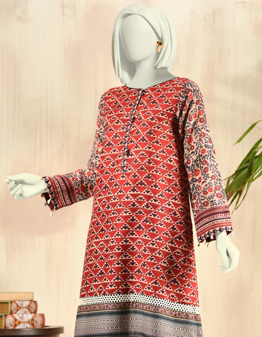 MAROON-RED KHADDAR KURTI | JJLK-W-JPWK-US-22-801 FB/FF-490 - Image 3