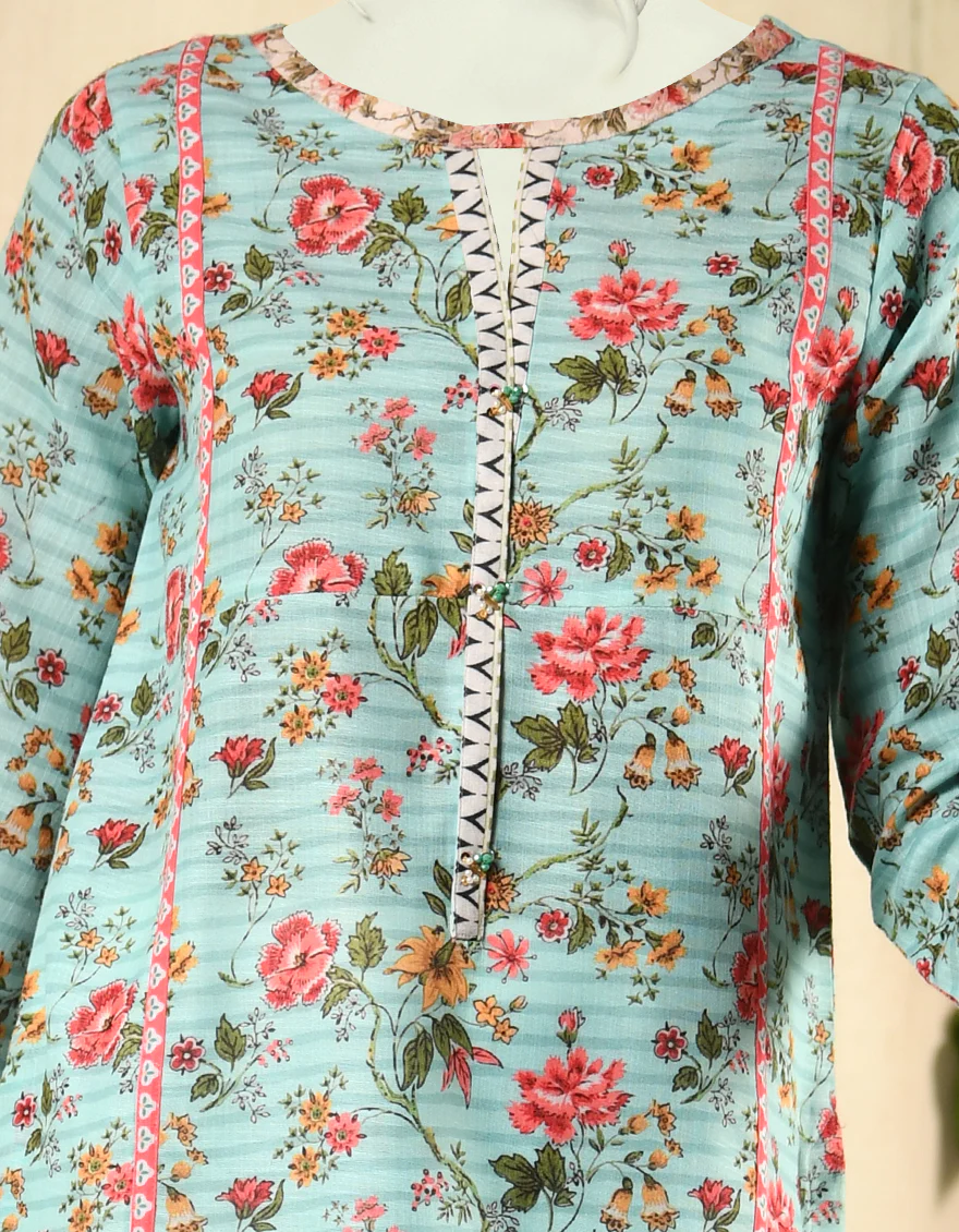 SEA GREEN KHADDAR KURTI | JJLK-W-JPWK-US-22-802 FB/FF-490 - Image 3