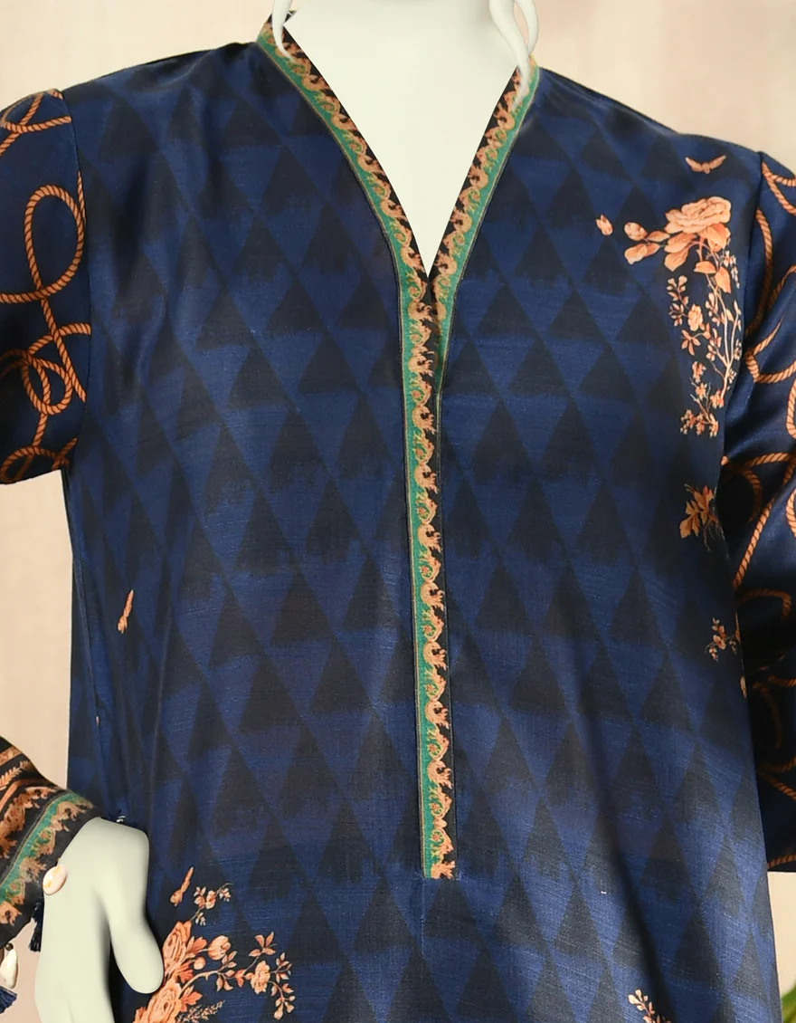 BLUE KHADDAR KURTI | JJLK-W-JPWK-US-22-803 FB/FF-490 - Image 3