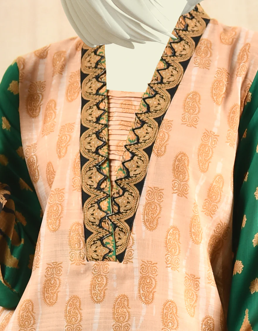BROWN BEIGE KHADDAR KURTI | JJLK-W-JPWK-US-22-805 FB/FUZZLE - Image 3