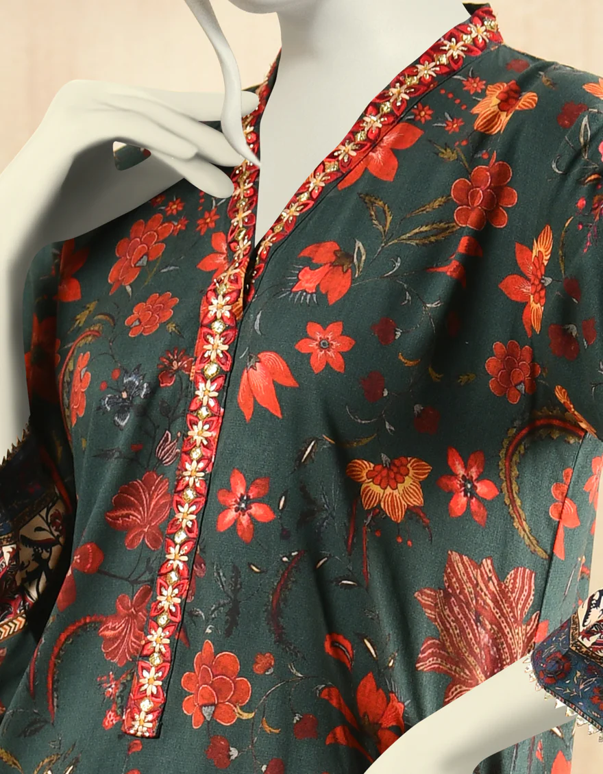 GREEN LAWN KURTI | JJLK-W-JPWK-US-22-806 FB/CALICO - Image 3