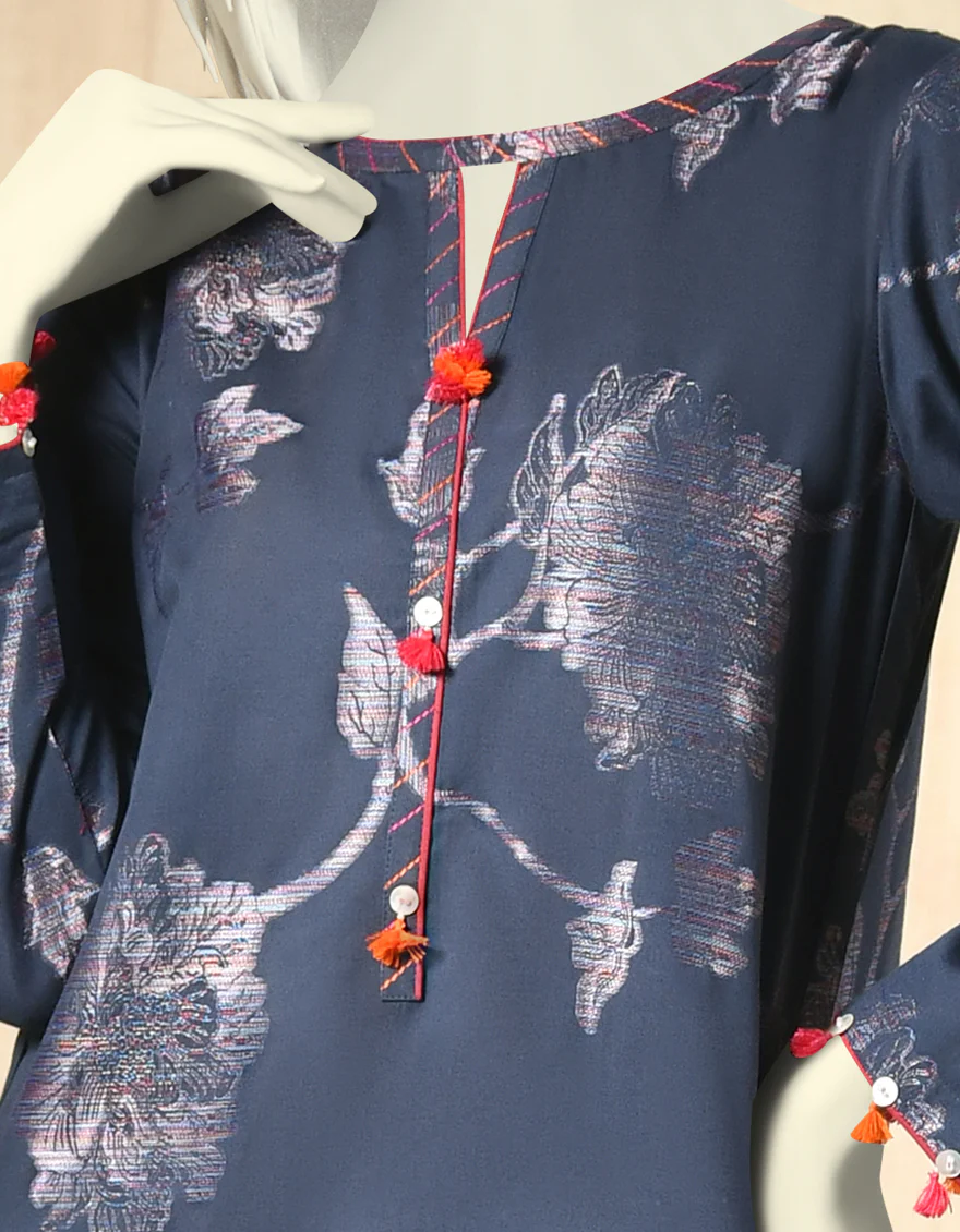 BLUE JACQUARD KURTI | JJLK-W-JPWK-US-22-808 FB/FF-481 (URBAN) - Image 2