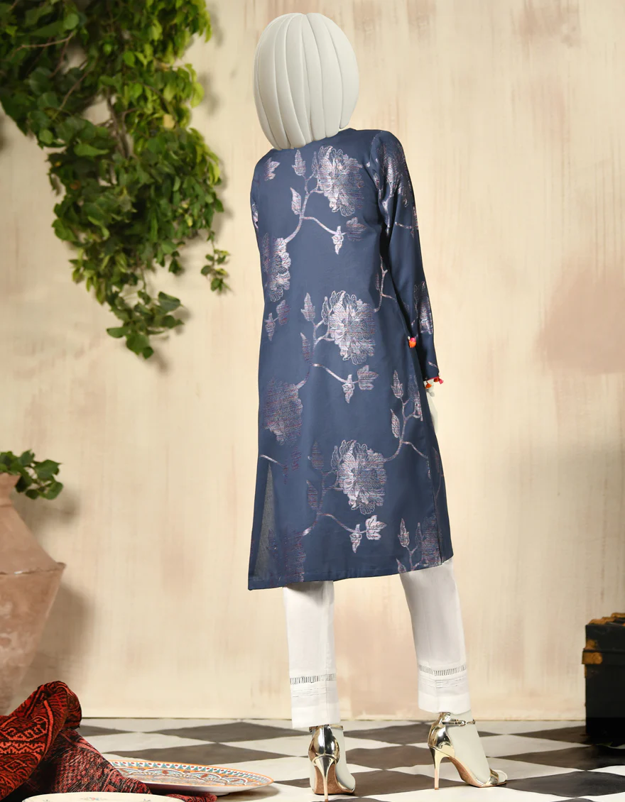 BLUE JACQUARD KURTI | JJLK-W-JPWK-US-22-808 FB/FF-481 (URBAN) - Image 4
