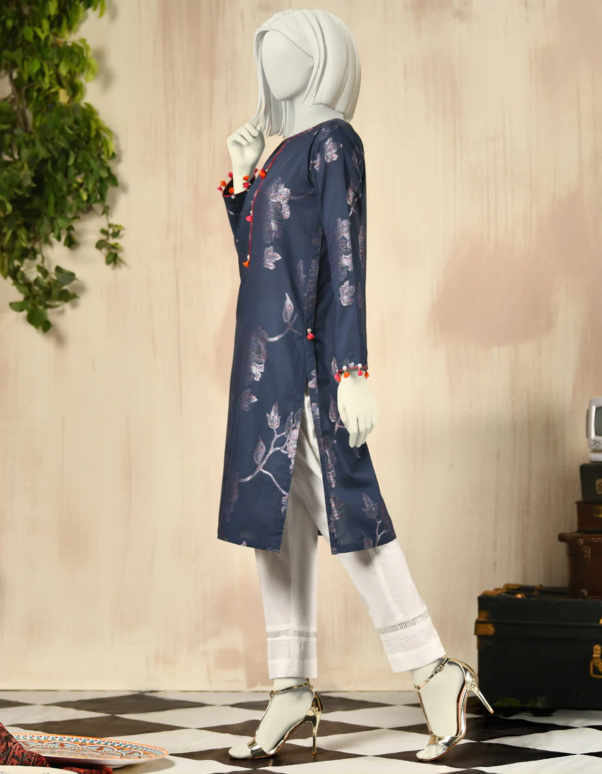 BLUE JACQUARD KURTI | JJLK-W-JPWK-US-22-808 FB/FF-481 (URBAN) - Image 5