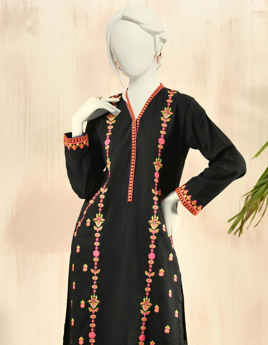 BLACK KHADDAR KURTI | JJLK-W-JPWK-US-22-816 FB/FF-021 - Image 4