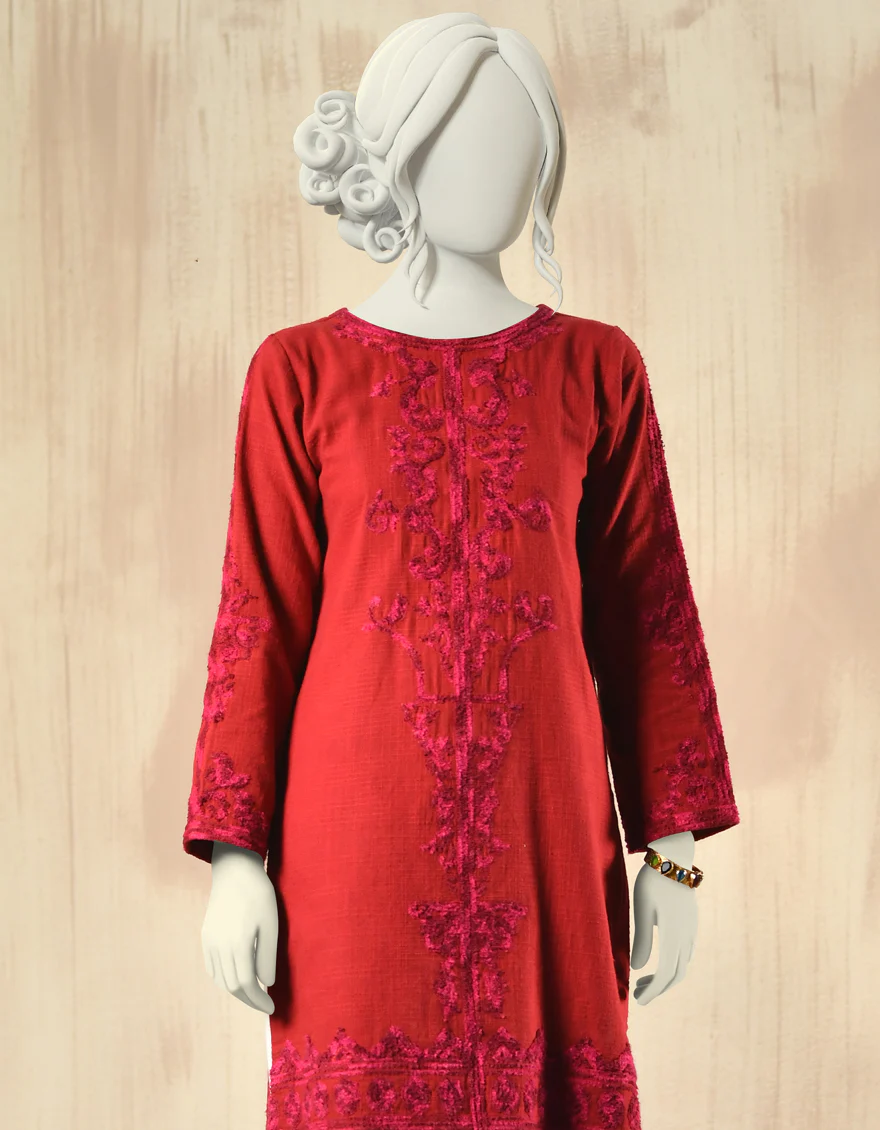 RED KHADDAR KURTI | JJLK-W-JPWK-US-22-817 FB/FF-021 - Image 5