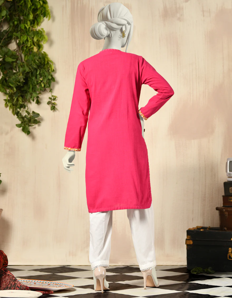 PINK KHADDAR KURTI | JJLK-W-JPWK-US-22-819 FB/FF-021 - Image 2