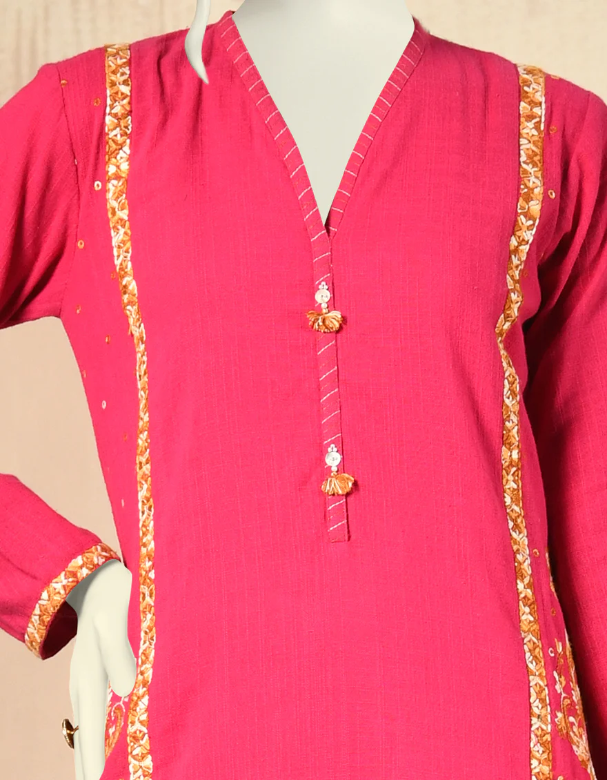 PINK KHADDAR KURTI | JJLK-W-JPWK-US-22-819 FB/FF-021 - Image 3