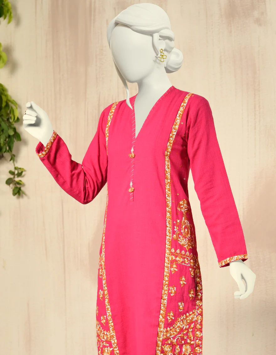 PINK KHADDAR KURTI | JJLK-W-JPWK-US-22-819 FB/FF-021 - Image 4