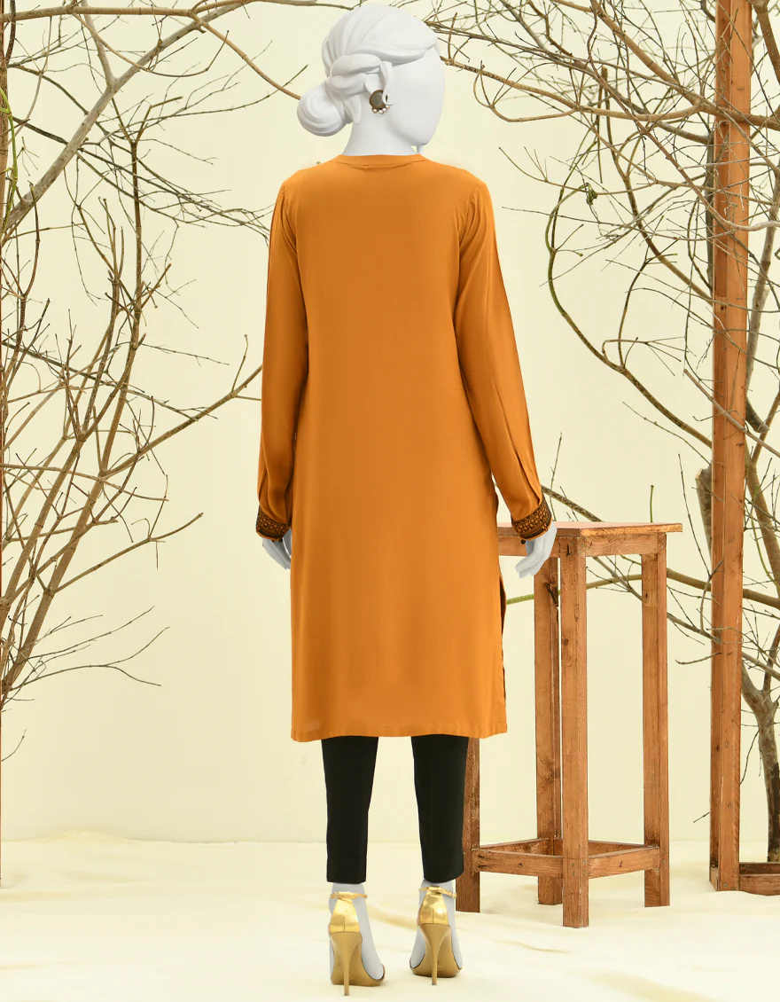 MUSTARD DOBBY KURTI | JJLK-W-JPWK-US-22-835 FB/MF-575 - Image 2
