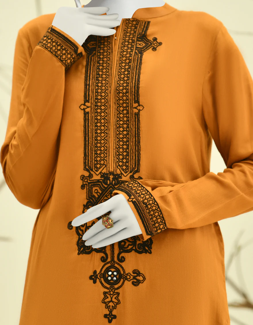 MUSTARD DOBBY KURTI | JJLK-W-JPWK-US-22-835 FB/MF-575 - Image 3