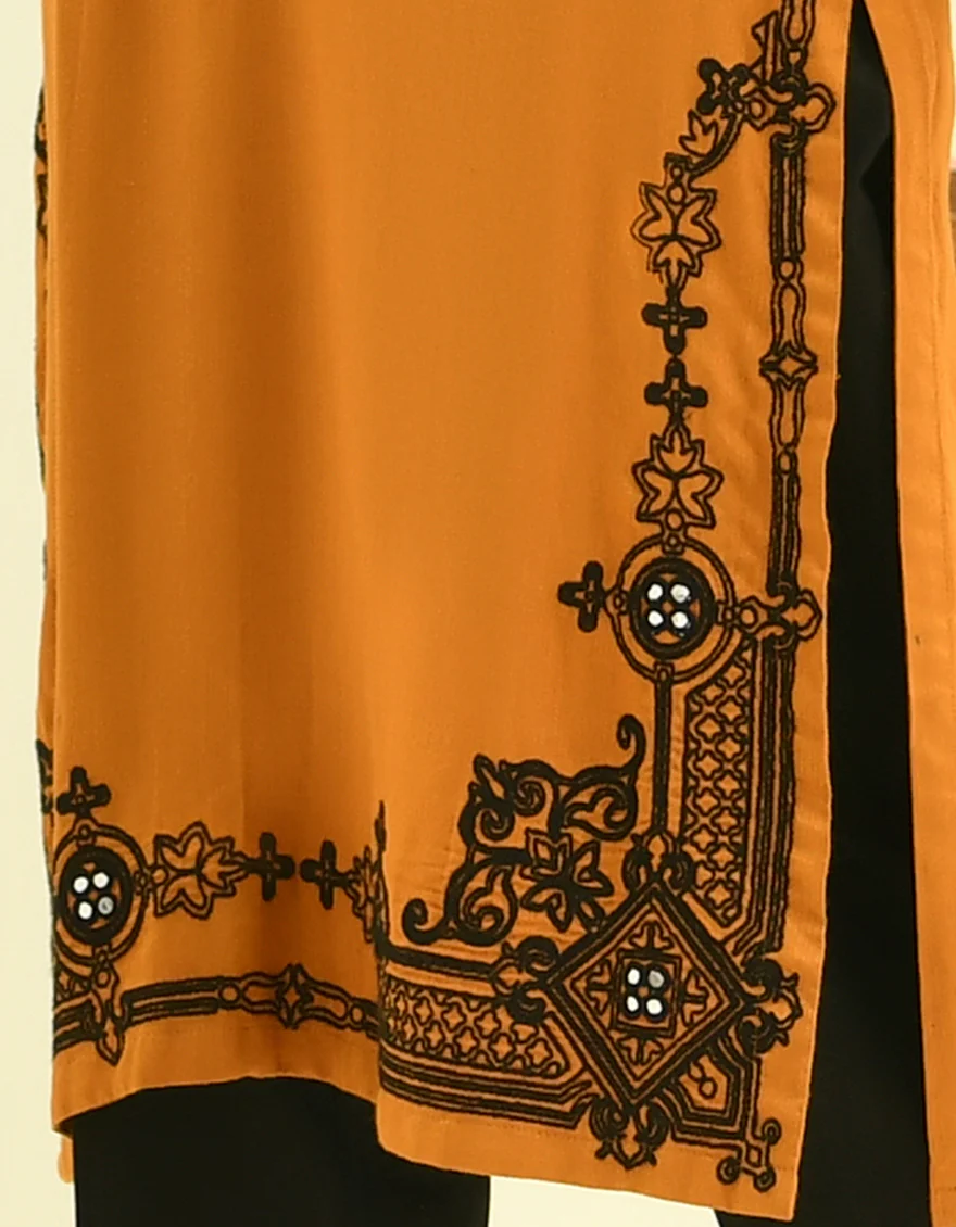MUSTARD DOBBY KURTI | JJLK-W-JPWK-US-22-835 FB/MF-575 - Image 4