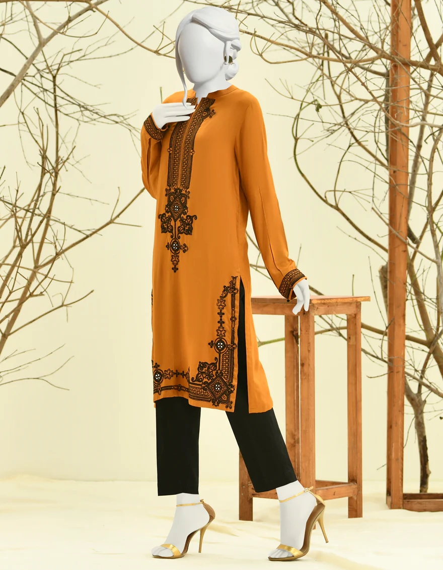 MUSTARD DOBBY KURTI | JJLK-W-JPWK-US-22-835 FB/MF-575 - Image 5