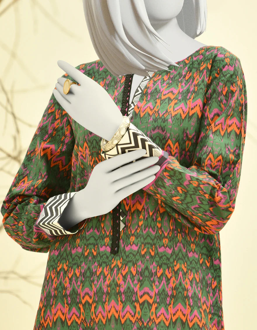 GREEN CAMBRIC KURTI | JJLK-W-JPWK-US-22-851 FB/FLOWERET - Image 3