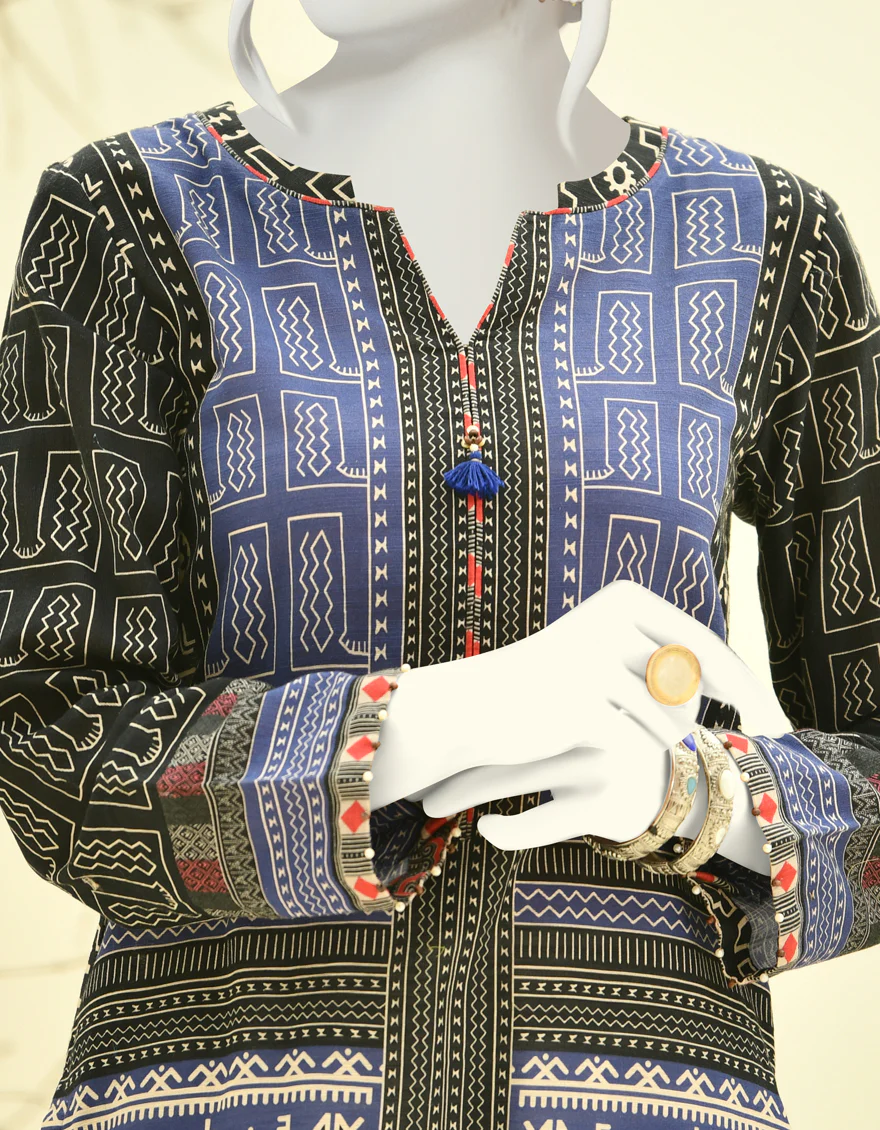 BLUE KHADDAR KURTI | JJLK-W-JPWK-US-22-856 FB/FORD (22-5171) - Image 3