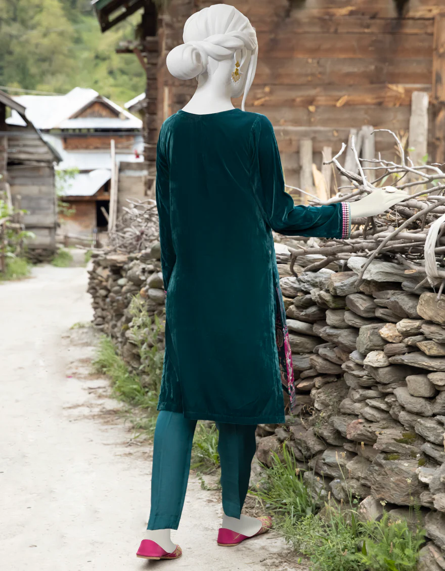 TEAL VELVET KURTI | JJLK-W-JPWK-US-22-864 FB/FF-328 - Image 2
