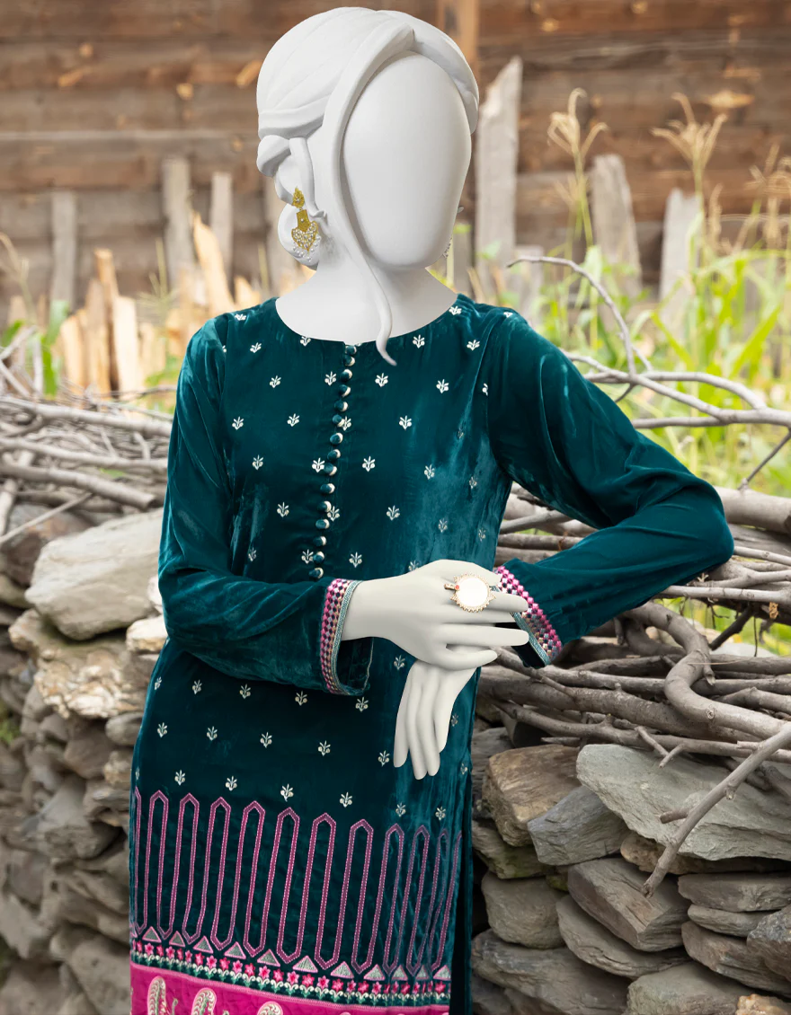 TEAL VELVET KURTI | JJLK-W-JPWK-US-22-864 FB/FF-328 - Image 4