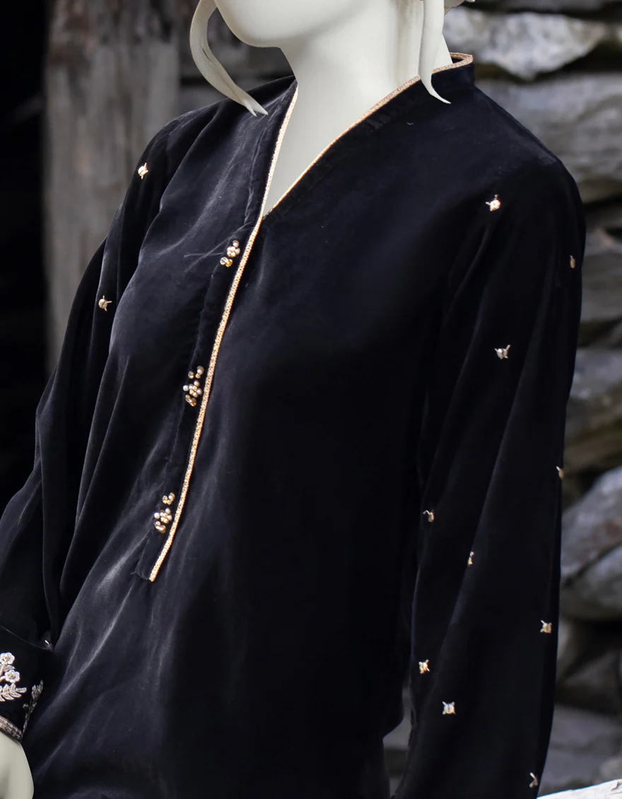 BLACK VELVET KURTI | JJLK-W-JPWK-US-22-870 FB/FF-328 - Image 3