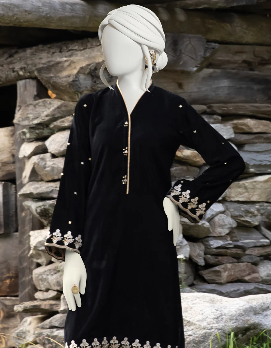 BLACK VELVET KURTI | JJLK-W-JPWK-US-22-870 FB/FF-328 - Image 4