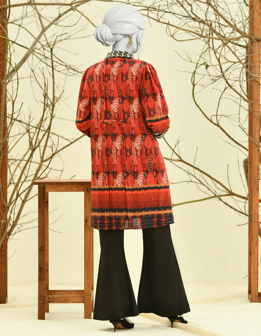 RED KHADDAR KURTI | JJLK-W-JPWK-US-22-874 FB/GLAZED (22-5182) - Image 2