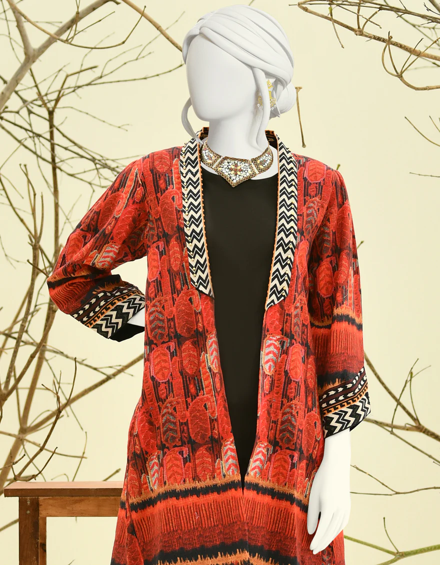 RED KHADDAR KURTI | JJLK-W-JPWK-US-22-874 FB/GLAZED (22-5182) - Image 3