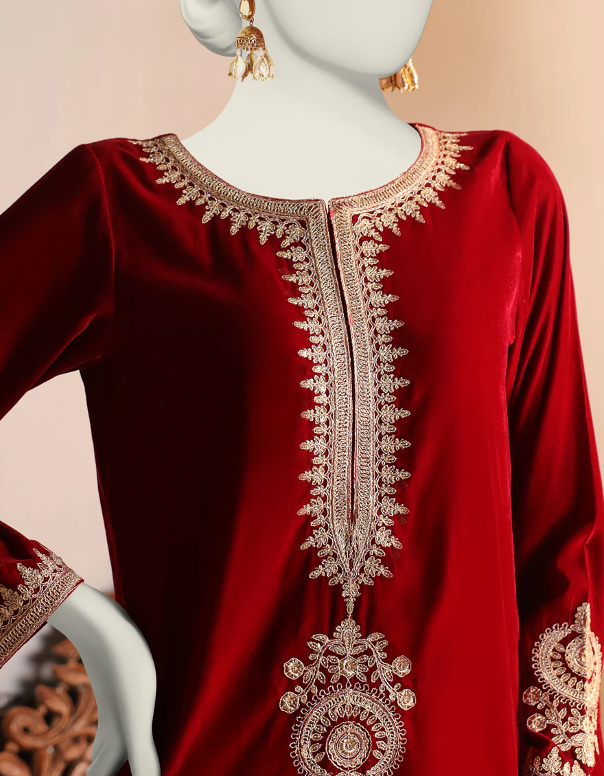 MAROON MARINA KURTI | JJLK-W-JPWK-US-23-1001 FB/JQ-931 - Image 3