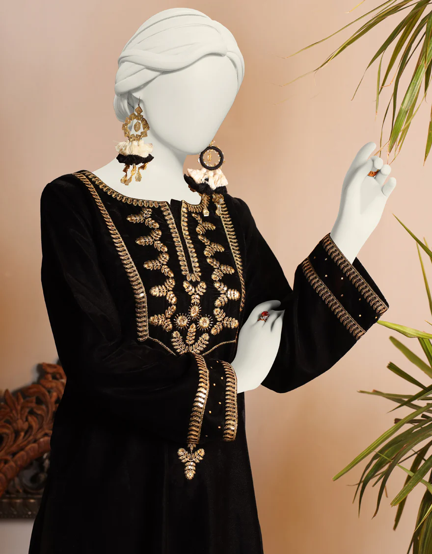 BLACK VELVET KURTI | JJLK-W-JPWK-US-23-1002 FB/JN-433 - Image 2